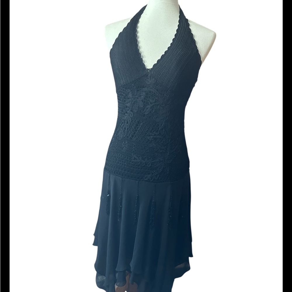 Elegant Black Lace Halter Top